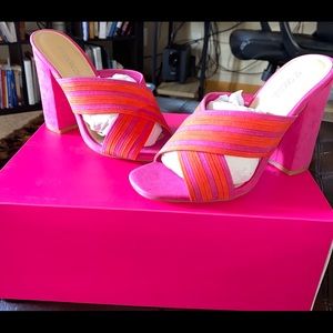 Size 6- Pink Multi Color Sandal - Heel 4.75